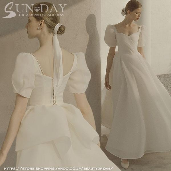 ウェディングドレス 白 フォーマルドレス ウエディングドレス エレガント パーティードレス 花嫁ロングドレス ワンピース結婚式 二次会挙式hs6457-699