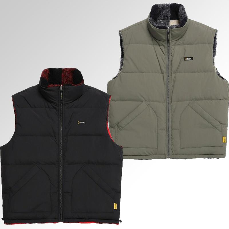 MW N234UFV120 ジェシエナ ウーブン フリース リバーシブル ベスト (共用)