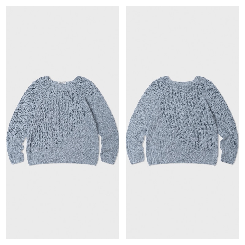 【LOW CLASSIC】 WAVE SWEATER : PALE BLUE
