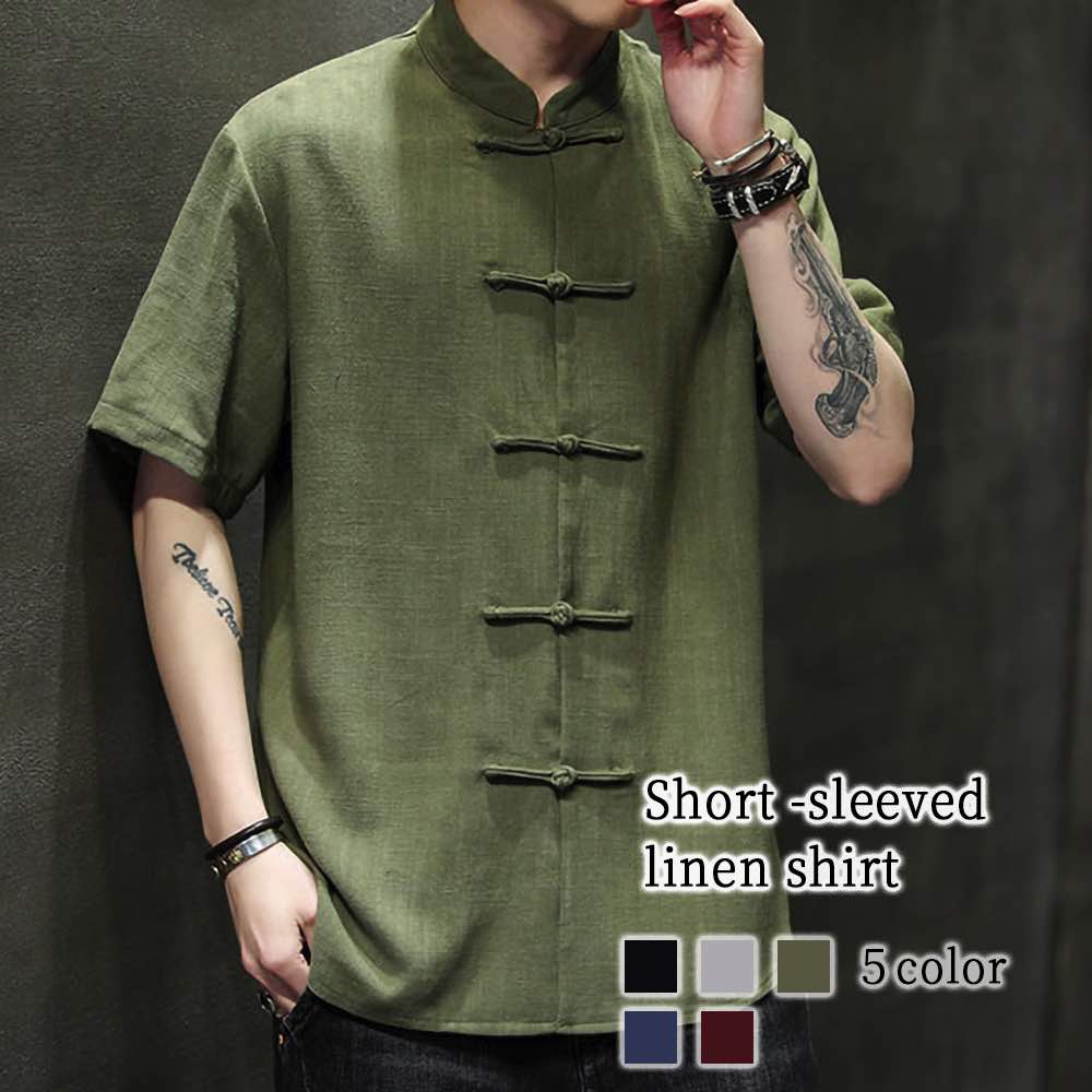 シャツ メンズ 半袖リネンシャツ おもしろ ビジネス 派手 薄手 インナー 肌着 七分袖 ノーカラー 襟付き 大きいサイズ 黒 ドルマン ゴルフ おしゃれ ロング 半袖 夏 ネルシャツ コーデ カジュ