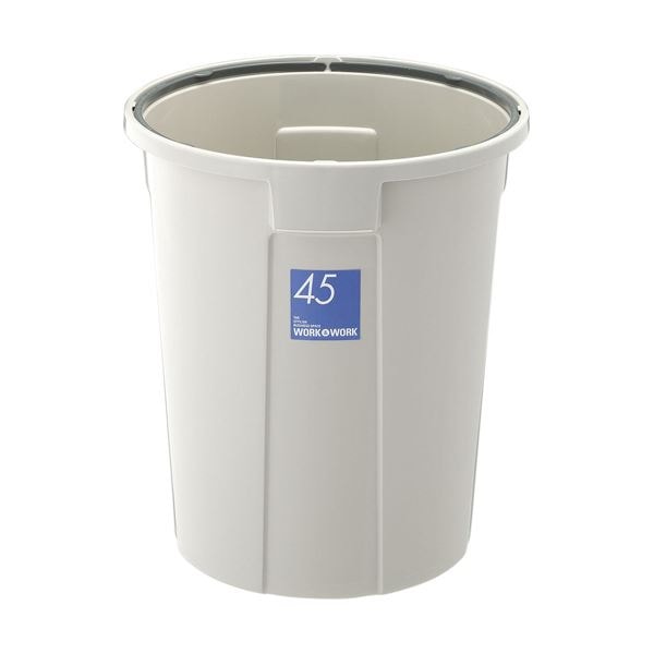 （まとめ）リス WORK＆WORK丸ペール45L 本体 グレー DS-986-841-0 1台（フタ別売）2セット