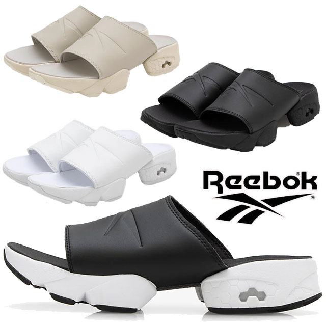 リーボック メンズ フューリー スライド レディース スライドサンダル ブラック/ホワイト 厚底サンダル ムーンストーン 履きやすい 黒 スポーツサンダル 白 スポサン Reebok 10020225