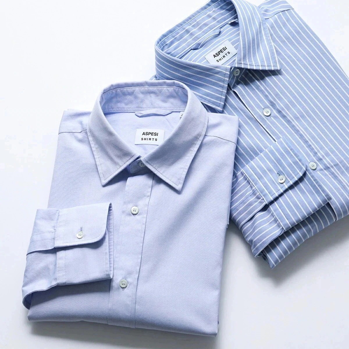 ASPESI アスペジ シャツ CAMICIA STERLING II CE89 P579 メンズ ピンポイントコットン 無地 ストライプ スリムフィット カラ 【ts】