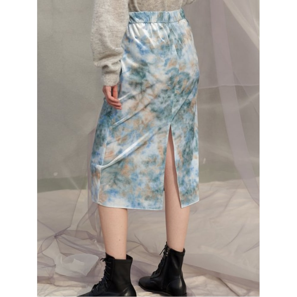 ごめん愛しすぎ (ごめん愛しすぎて) クロードサンライズベルベットミディスカート_ブルー