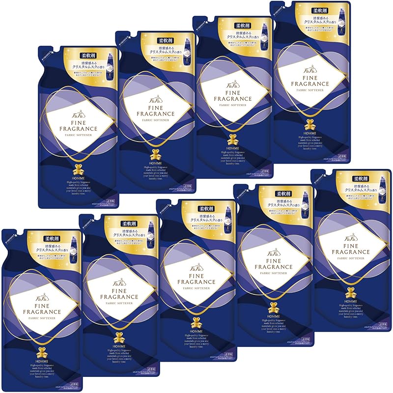 【まとめ買い】ファーファ ファインフレグランス 濃縮柔軟剤 オム (homme) 香水調クリスタルムスクの香り 詰替用 500ml【×9個】