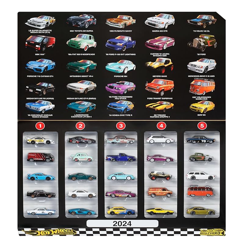 ホットウィール(Hot Wheels) ブールバード 25カー ファクトリーセット 乗り物おもちゃ ミニカー25台入り 3歳から マルチ HRW96