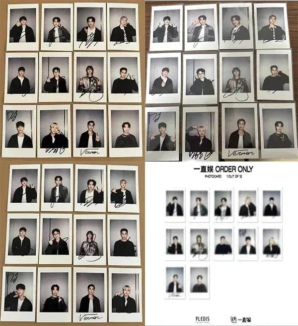 【最短当日発送】公式品　SEVENTEEN 　中華　上海　新年　限定　一直娱 yzy a/ b/ cタイプ　ポラロイド　全員１２枚セット
