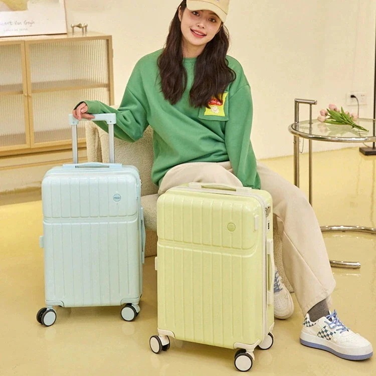 短途旅行 多機能 カップホルダー付き 前開き 機内持ち込み 旅行 キャスター USB充電可能 多色 人気 超軽量 スーツケース 修学 360度回転 出張 キャリーケース 静音バッグキャリーバッグ