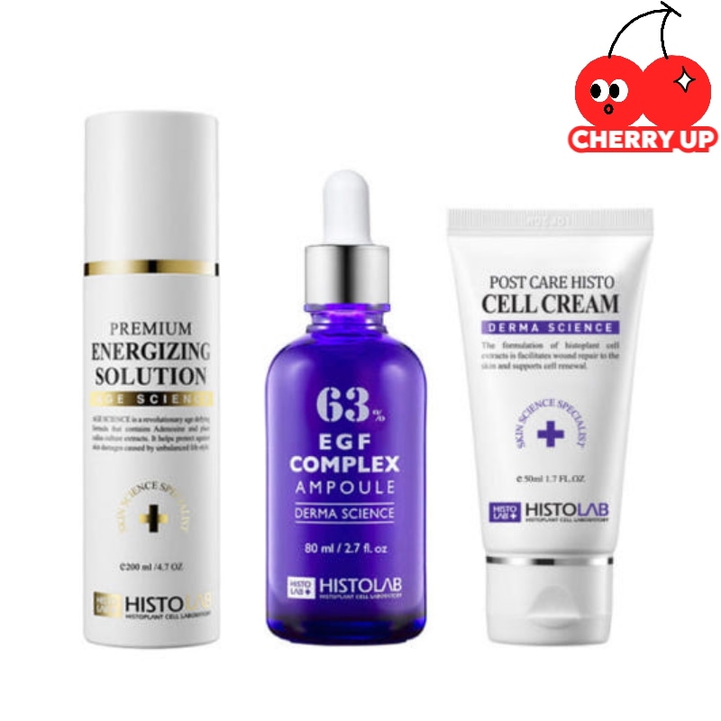【プレゼント付き】ヒストラブプレミアムソリューション + EGFアンプル + セルクリーム 3点セットハリ ツヤ 弾力感 うるおい 保湿 キメ整える しっとり べたつきにくい 化粧液 美容液 クリーム