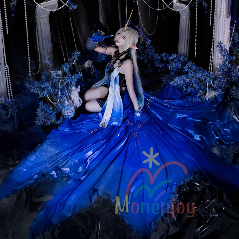 Monenjoy 鳴潮 　フルールドリス 礼服　コスプレ衣装　 Cartethyia　カルテジア　放浪騎士　超ロングトレーン　豪華コス衣装　スカート色完全再現