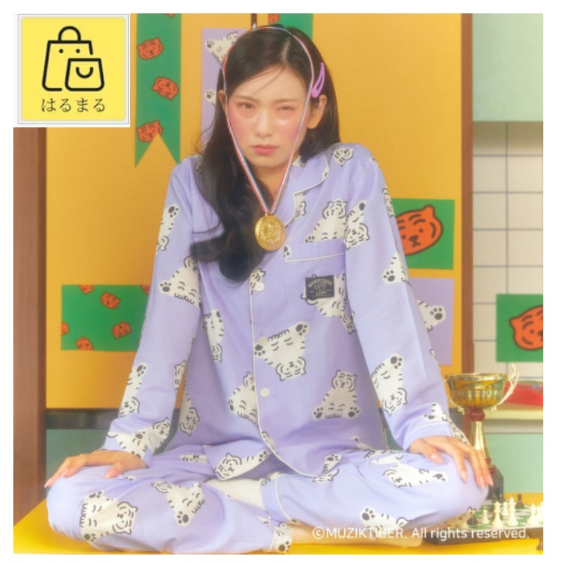 SPAO[男女共用] (無職タイガー) ごろごろ寝パジャマ Purple(M)