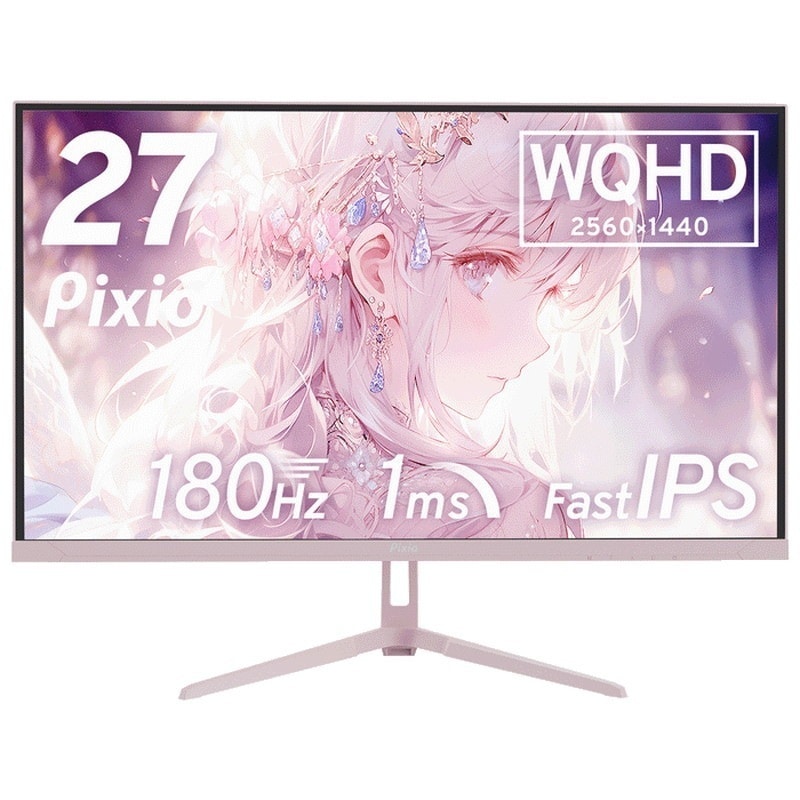 『PX278WAVEK-O』Pixio PX278 Wave Pastel Pink 27型 ゲーミングモニター パステルピンク WQHD Fast IPS 180 Hz