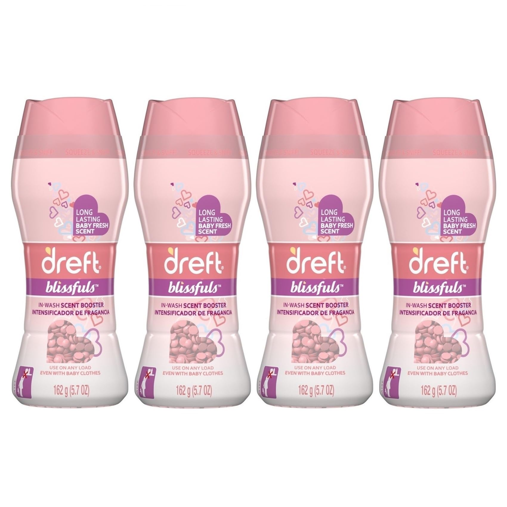 【ケース販売】 ドレフト(Dreft) 【正規輸入品】ブリスフル ビーズ 衣類の香りづけ専用 (ベビーパウダー の香り) 162g×4個