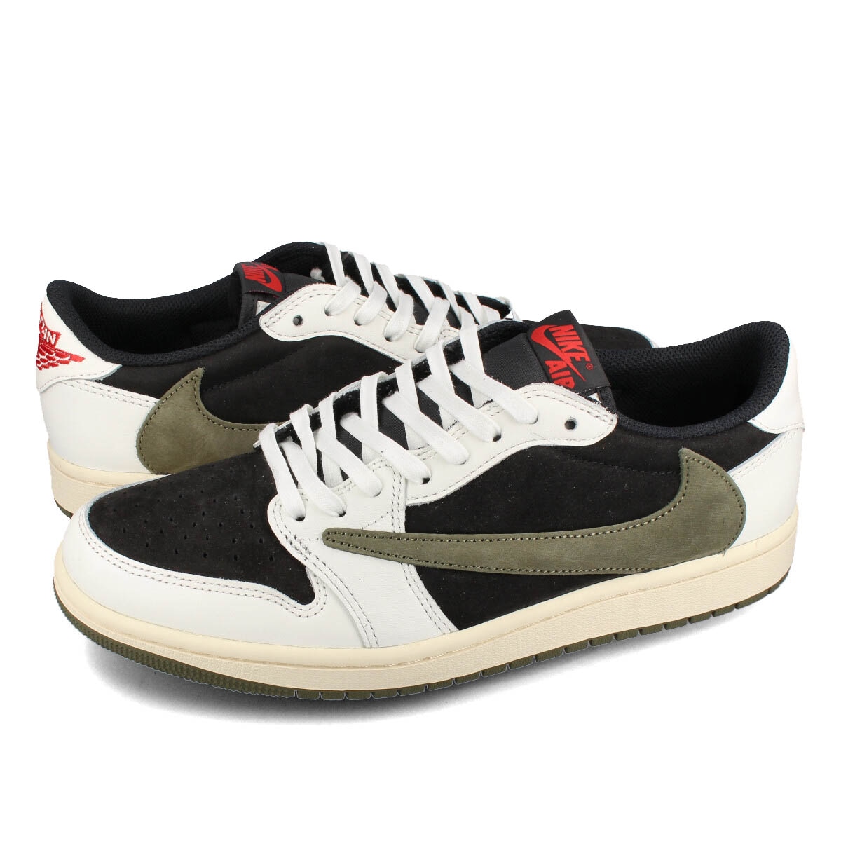 WMNS AIR JORDAN 1 LOW OG SP 【TRAVIS SCOTT】 SAIL/UNIVERSITY RED/BLACK/MEDIUM OLIVE 114,400円