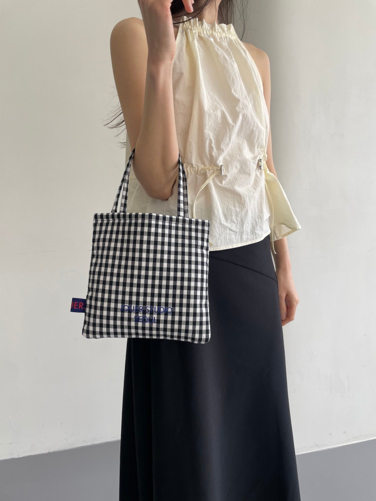 Padded mini bag_Black check