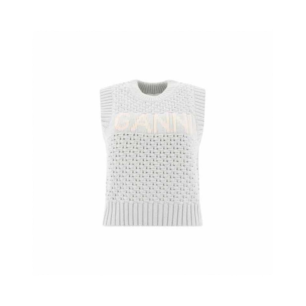 ガ二 ロゴ ニットベスト ブルー レディース K2348 628