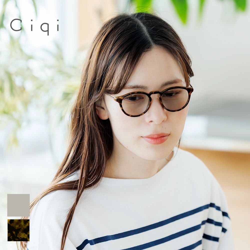 Ciqi シキ エバンス サングラス【ソフトケース付き】／眼鏡 めがね UVカット ボスリントン 華奢 メタル テンプル ナチュラル おしゃれ 夏 小物 シンプル ギフト プレゼント