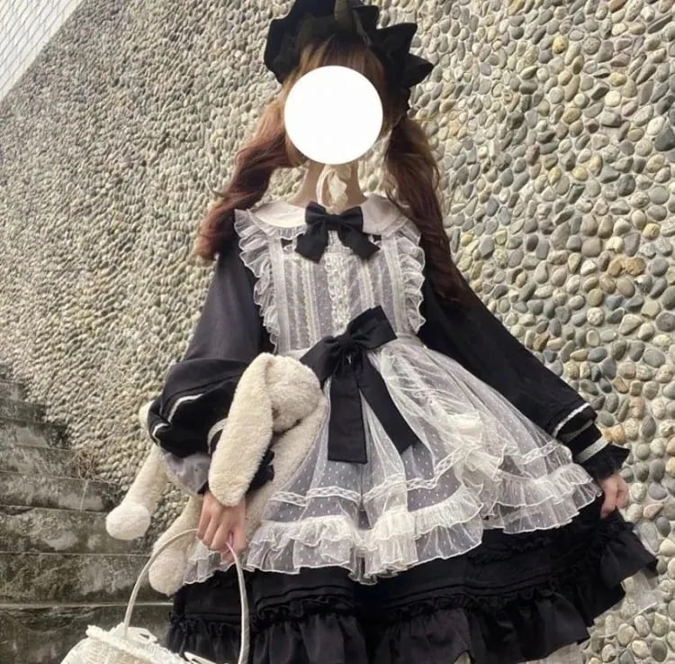 Lolita系 小物エプロンjskop 日常写真舞台変装 ロリータ トップス 萌え ワンピース花嫁洋服長袖ワンピー 吊りスカート ロリータファッション変装トップス レディース