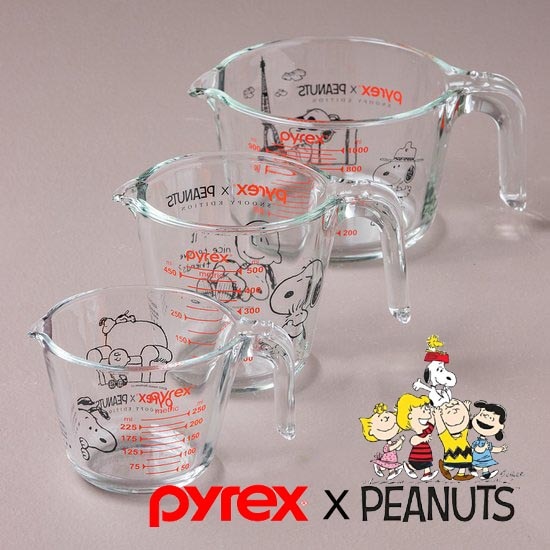 PYREX スヌーピー メジャー カップ ３コセット Qoo10] Pyrex [PYREX] SNOOPY MEASU