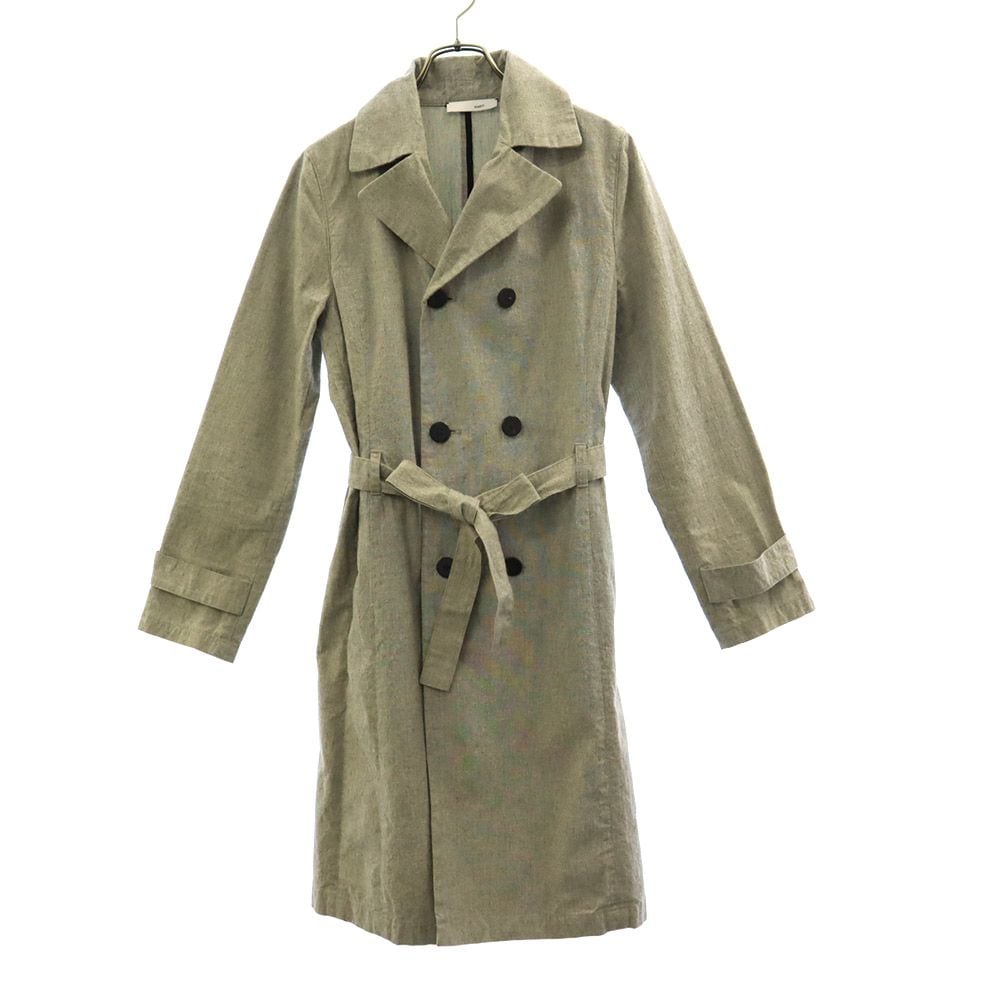日本製 ダブル コート 1 グレー トレンチコート レディース
