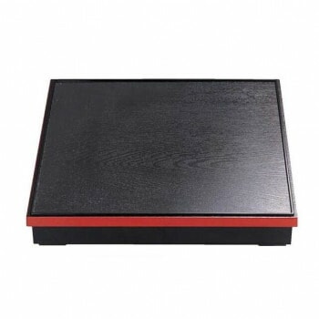 福井クラフト　尺3角木目松花堂 黒渕朱（蓋/親） 21020910