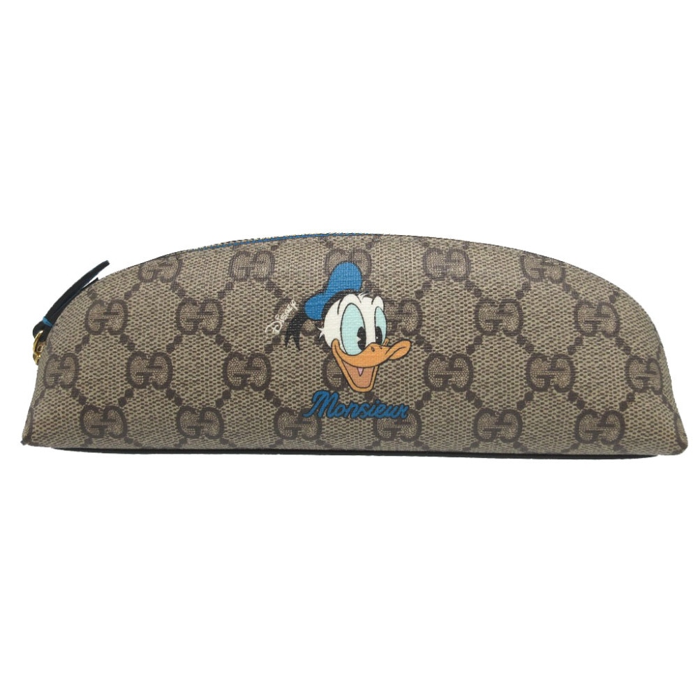 美品 ディズニーコラボ ドナルドダック 662129 ペンケース GGスプリーム/レザー/GGスプリーム ブラウン 1803【中古】 ユニセックス