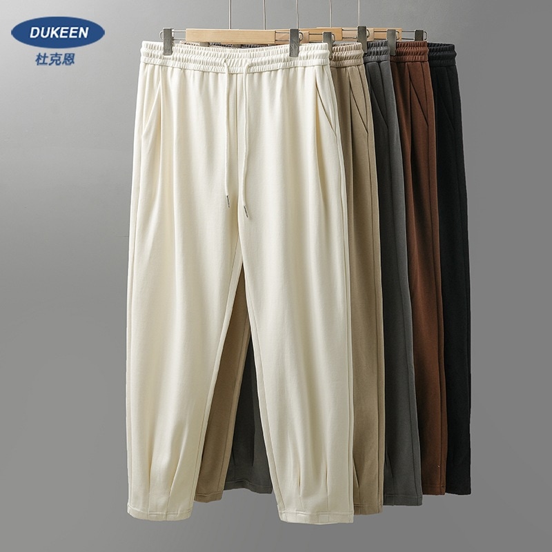 春夏 ヘビーウェイト ルーズ スリムフィット スウェットパンツ メンズ アメカジ 2024年新作 ドレープ性 スポーツカジュアル 9点パンツ