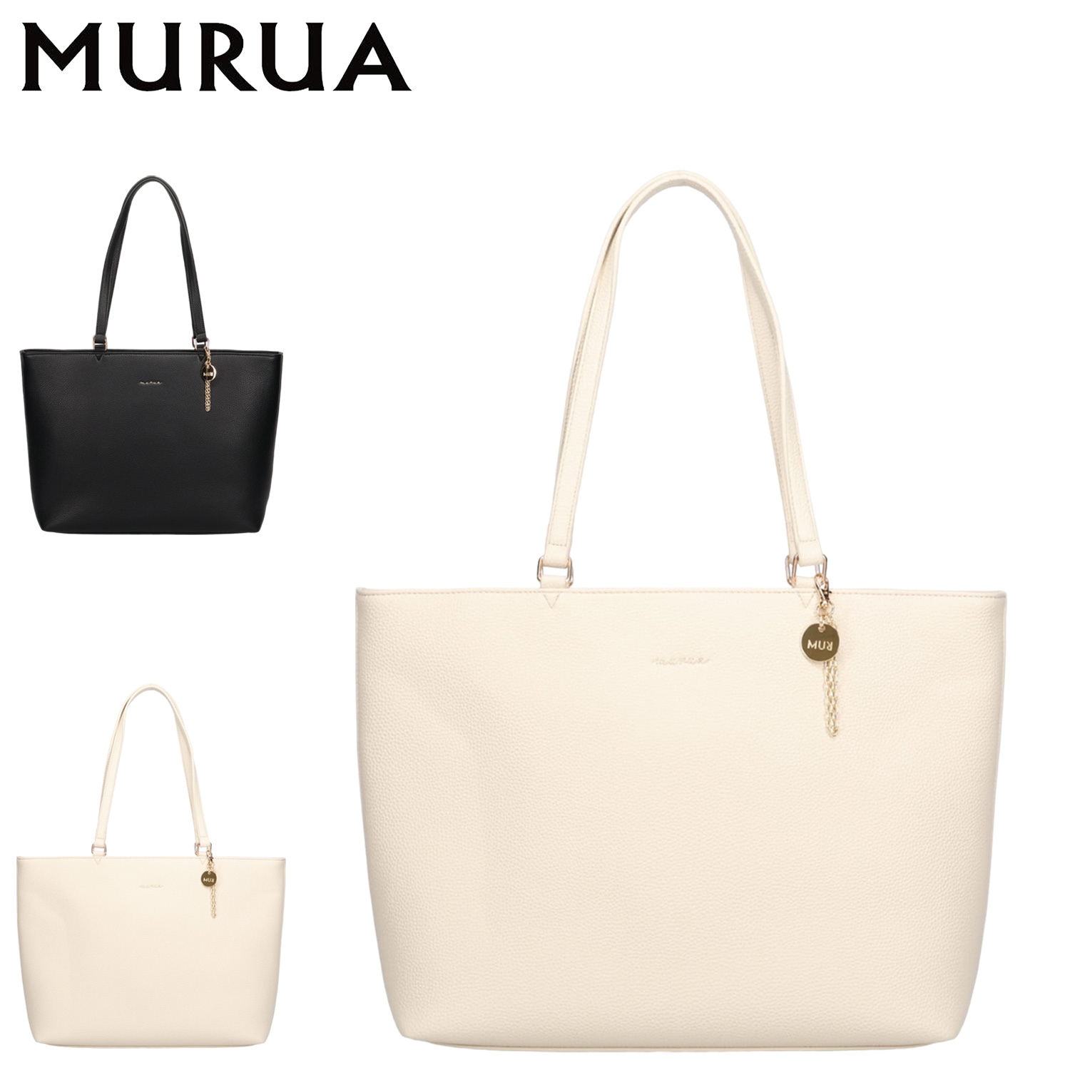 トートバッグ メタルチェーン レディース A4サイズ対応 ブラック ホワイト 黒 白 MR-B1258 5,692円