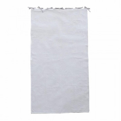 志成販売 七宝つなぎ刺繍のダブルカーテン ホワイト 305046WH