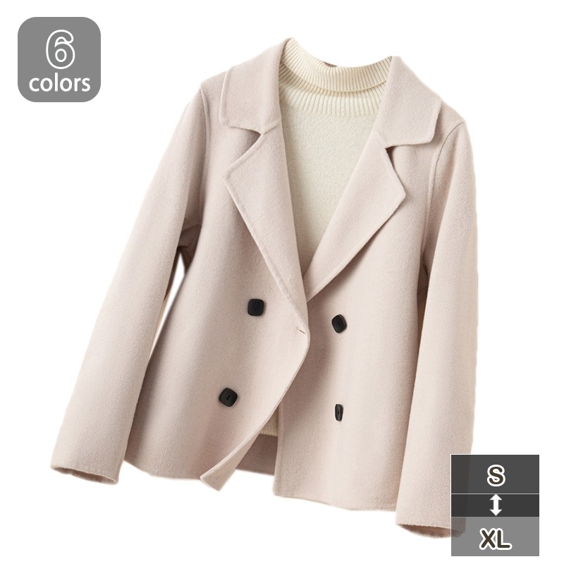 1000円OFFクーポン 上品 チェスターコート レディース トレンチコート コート アウター ラシャコート ジャケット ショート丈 ダブルボタン 長袖 シンプル きれいめ おしゃれ かわいい 大人 11,689円