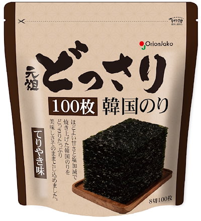 他サイト： オリオンジャコー どっさり韓国のり てりやき味 100枚 ×2袋の商品画像