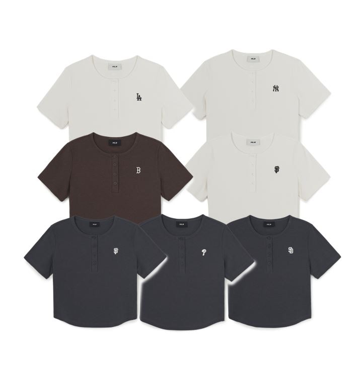 Vintage Slim Henley Neck T-shirt (3FTSB1063)