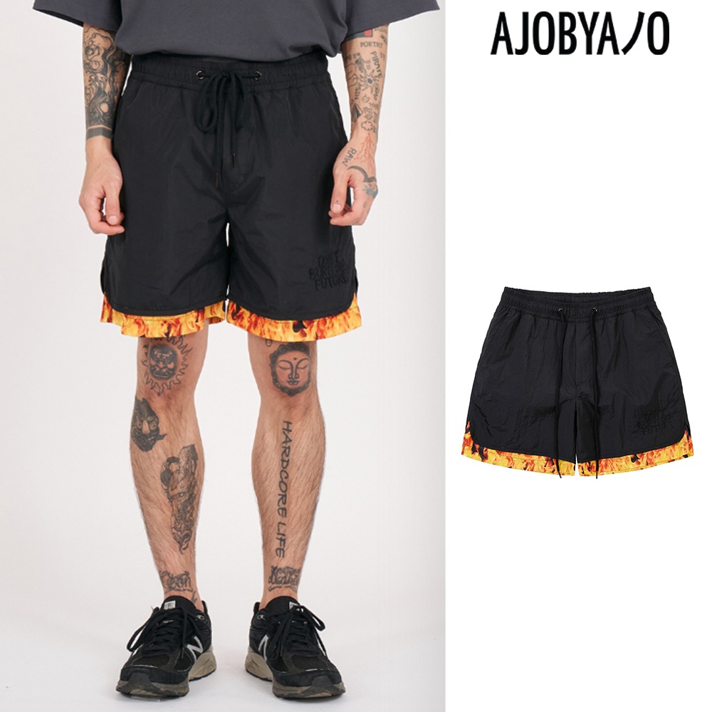 【AJO AJOBYAJO】 DBOF Fire Nylon Shorts