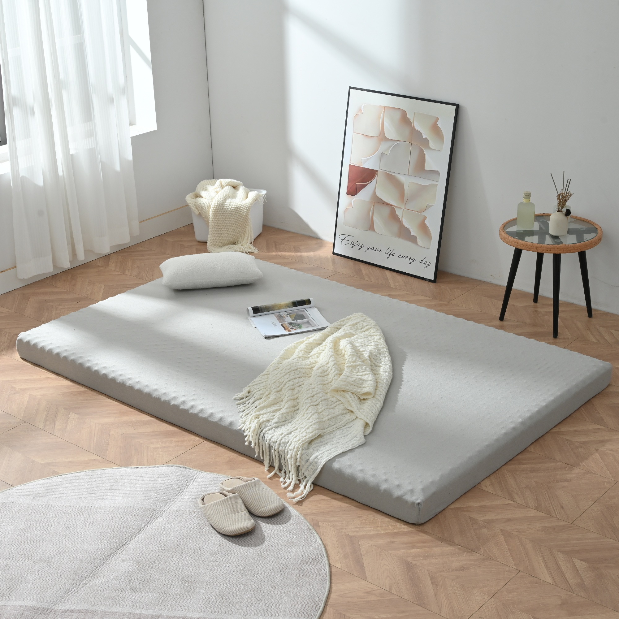 【大好評！最安値挑戦!】高反発マットレス マットレス セミダブル SD 高反発 120×195GG9178 Light Gray PolyurethaneG31