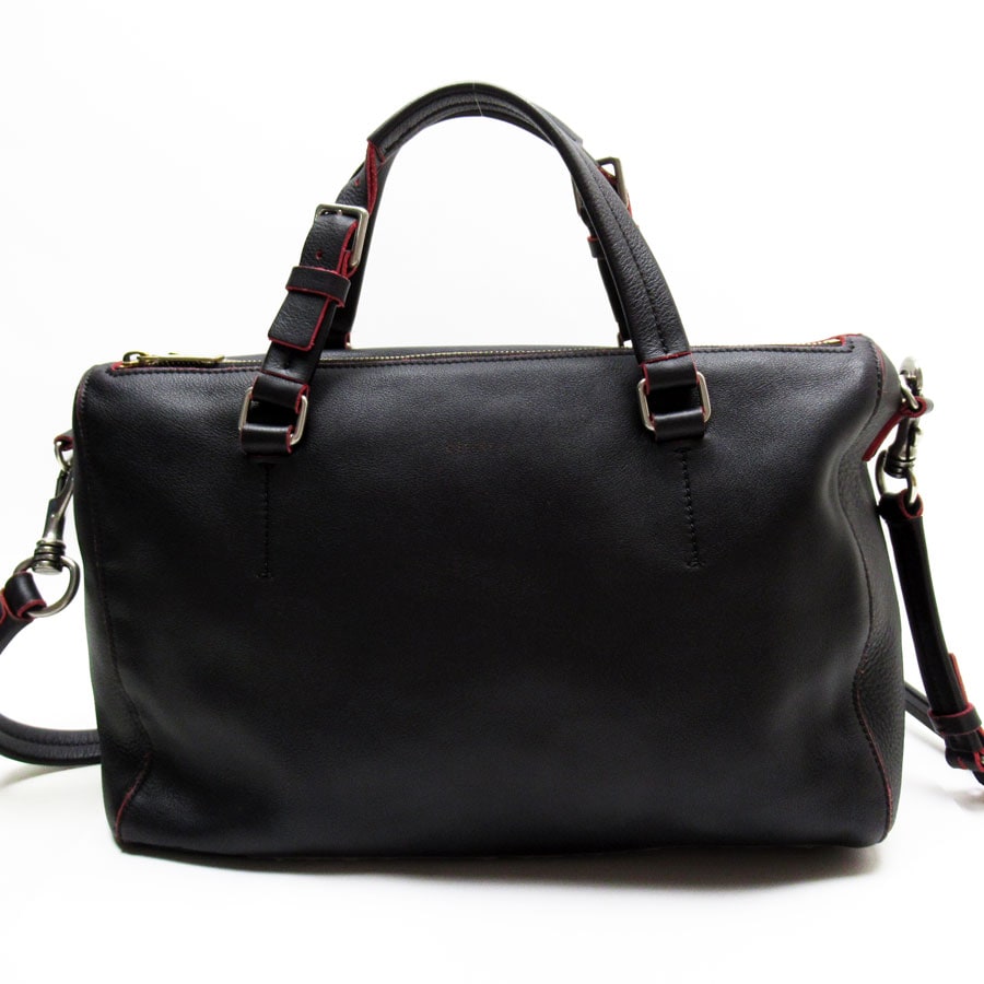 セリーヌ CELINE ハンドバッグ ショルダーバッグ レザー ブラック×レッド レディース t19162a