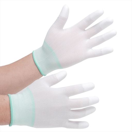 [ACE] エースグローブ 【まとめ買い】[100双(10双×10)] 作業手袋 ウレタン指先コーティング手袋 Mサイズ 13ゲージ NO.1861 ホワイト