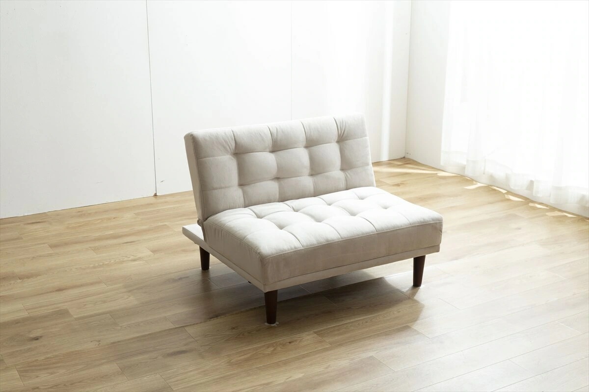 【単品】Lillian 1人掛けベロアソファ　ソファ　1人掛け　ベロア　リクライニング　ソファベッド　簡易ベッド　カウチ