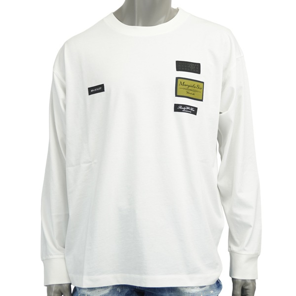 MM6 Maison Margiela エムエムシックス LABELPATCH T L/S TEE パッチ ロゴ 長袖Tシャツ/SH0NH0023 M20170 101