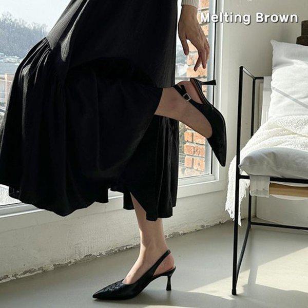 女性牛革スリングバックシューズ スリングバックヒール MT08