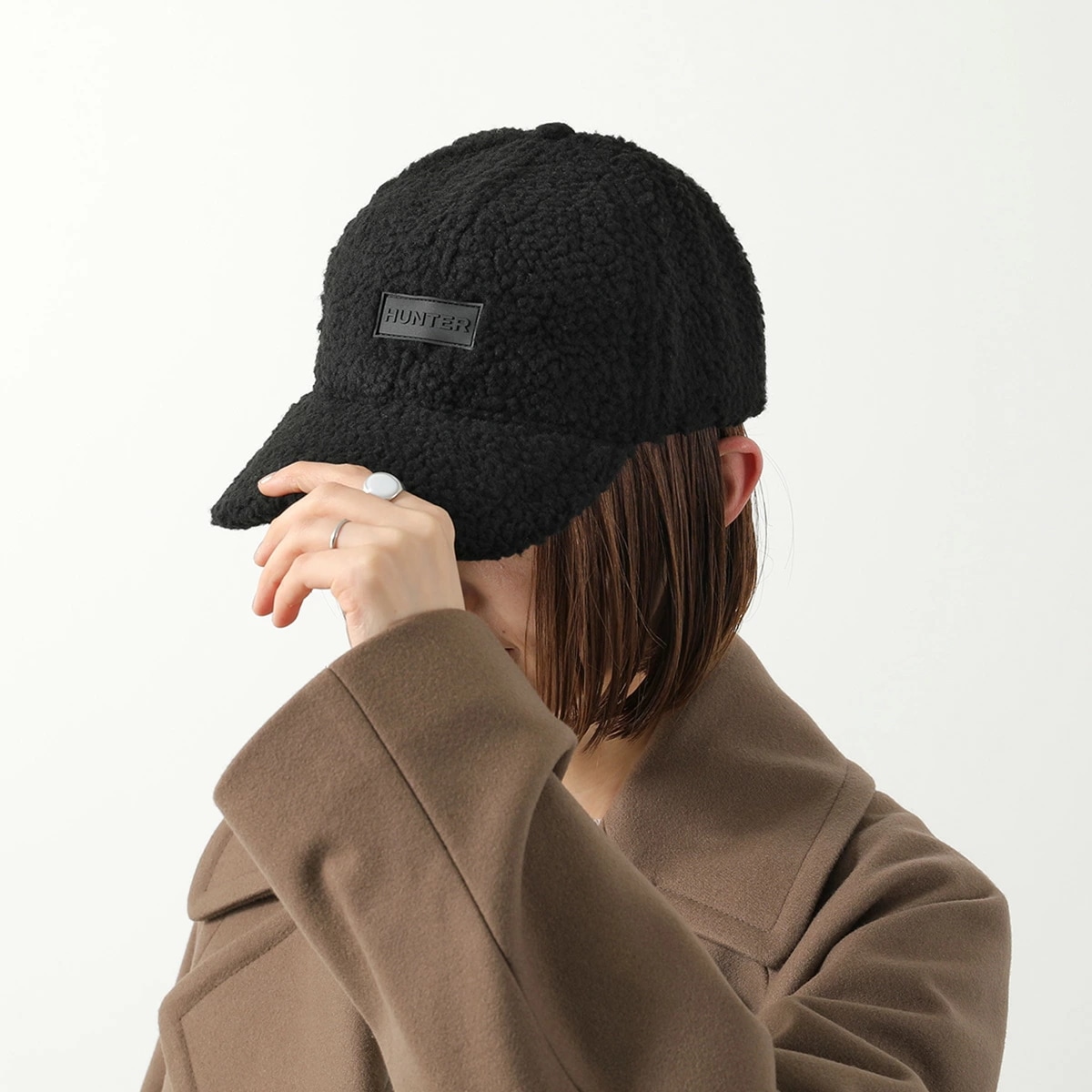 HUNTER ハンター ベースボールキャップ INTREPID BASEBALL CAP イントレピッド HR10087 レディース ボア シアリング ロゴ 帽子 BLACK/BLK