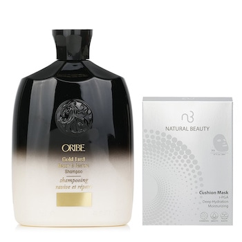 Oribe オリベ - ゴールドラスト リッチリペア シャンプー 250ml/8.5oz X ナチュラル ビューティ - r-PGA ディープ ハイドレーション 保湿 クッション マスク 6x 20m