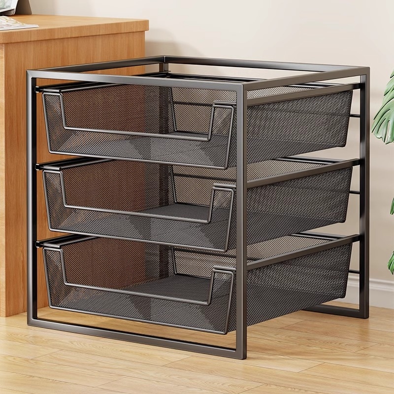 テーブルの下の本棚テーブルの横にある本の保管キャビネットプッシュアンドプルマガジンディスプレイキャビネットの子供の床スタッフストレージキャビネット