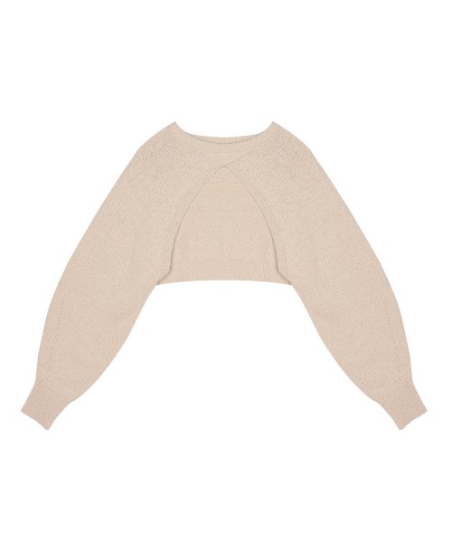 ROUNDTRICOT Bookle Bolero Knitwear - Beige