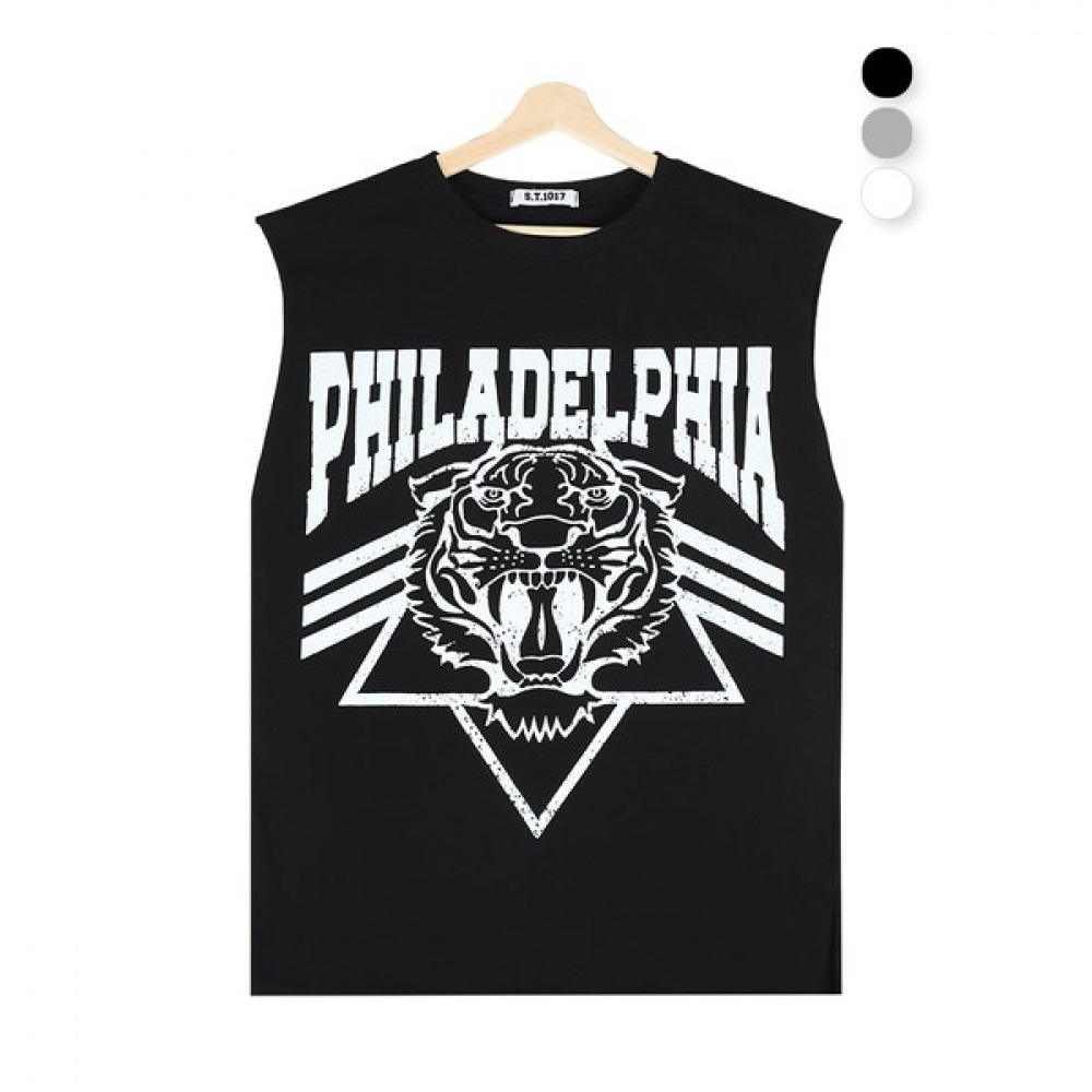 (ノーブルジーンズ) MZ タイガーウォシュナシティメンズノースリーブサマーコットンオーバーフィットナシ