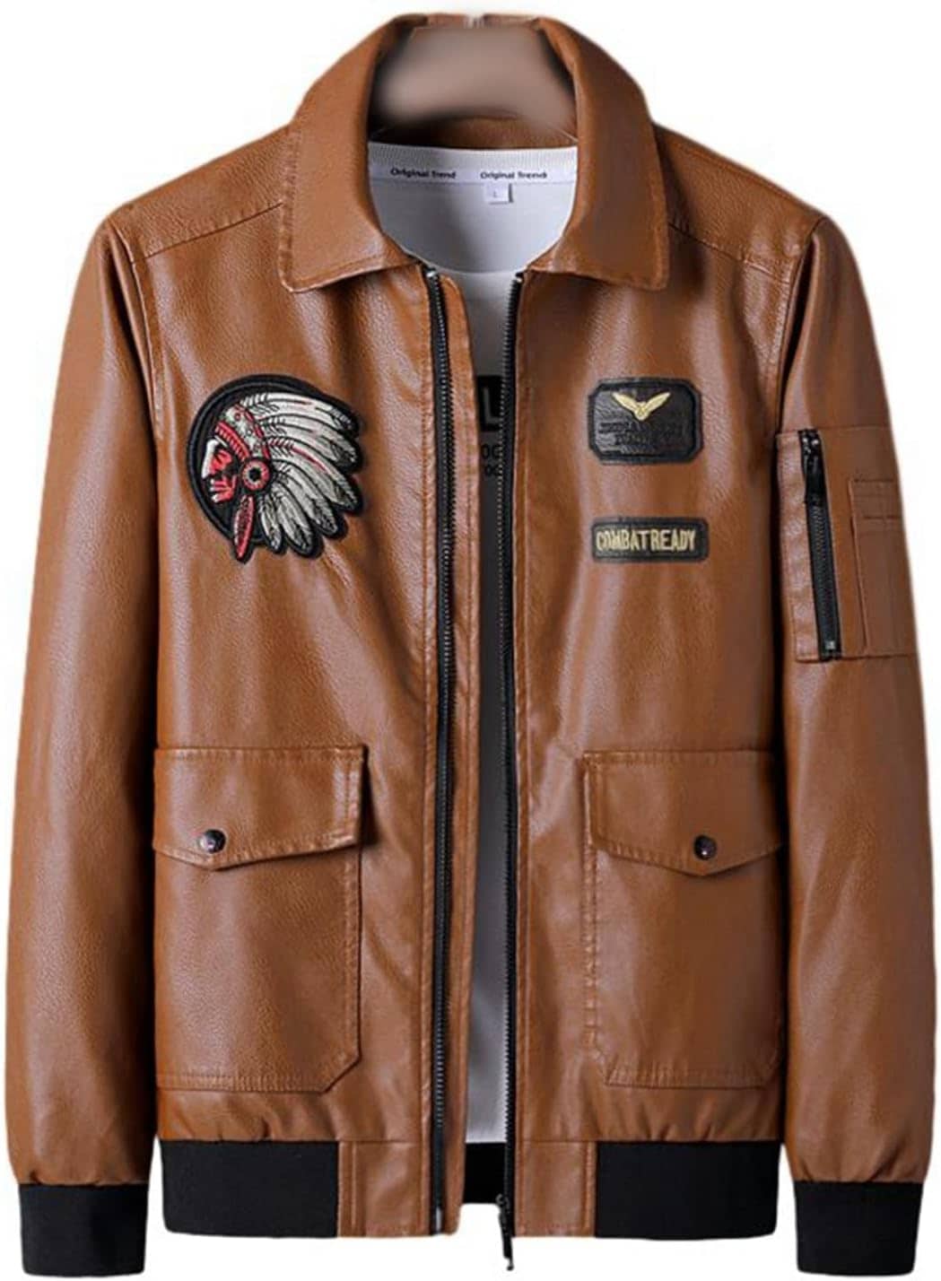 メンズ PU革ジャン ライダースジャケット 刺繍 レトロ ジャンパー カジュアル スタジャン 防風 秋冬 PUレザージャケット ブルゾン かっこいい 大きいサイズ アウター バイク用 アウトドア スト