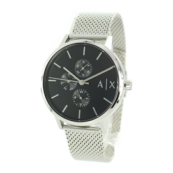話題の行列 アルマーニエクスチェンジ 時計 メンズ 腕時計 Cayde ケイデ デイデイト ブラック シルバー メッシュ ステンレス AX2714 ビジネス 男性 時計 誕生日 お祝い ギフト メンズ腕時計