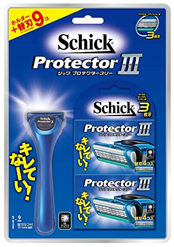 Schick(シック) シック Schick プロテクター スリー クラブパック (ホルダー (刃付き) + 替刃8コ) 3枚刃 カミソリ 髭剃