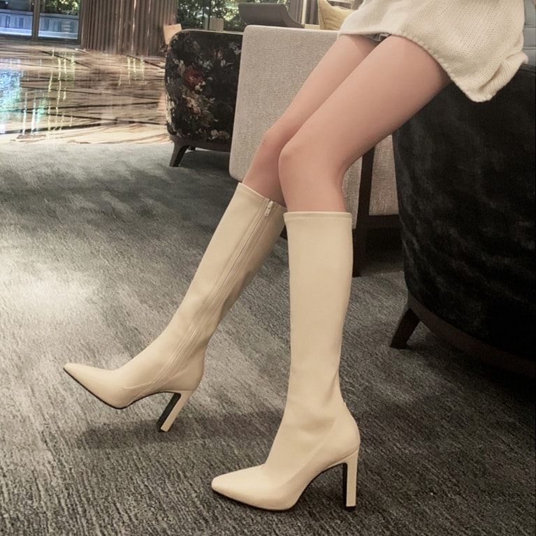 レディース ブーツ 7cm 太ヒール ミドルヒール 7.5cm ラウンドトゥ 美脚 脚長 フェイクレザー かわいい 大人可愛い きれいめ シンプル カジュアル おしゃれ エレガント ラフ 主役級 9,409円