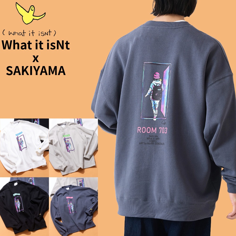 703号室 コラボ BIG トレーナー What it isNt ワットイットイズント マーク ゴンザレス 佐藤塩