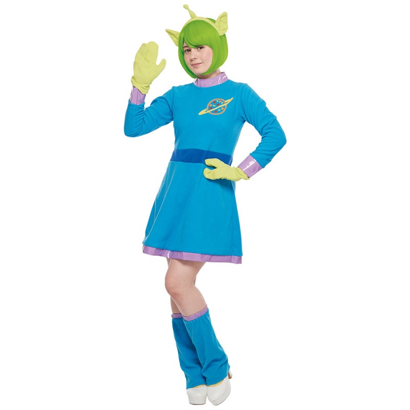 コスプレ 仮装 女性用エイリアン(リニューアル) 【 コスプレ 衣装 ハロウィン 仮装 コスチューム ディズニー グッズ トイストーリー 余興 レディース 大人用 ピクサー パーティーグッズ 正規ライ